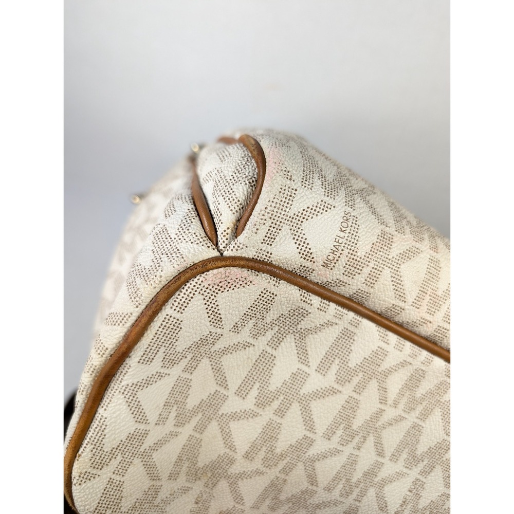 Michael Kors Backpack READ Signature Leather White Cream Beige - Picture 12 of 16